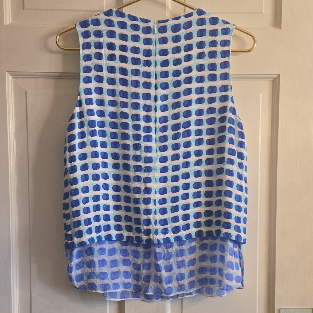 Kate Spade Blue and White Patterned Blouse - Picture 7 of 8